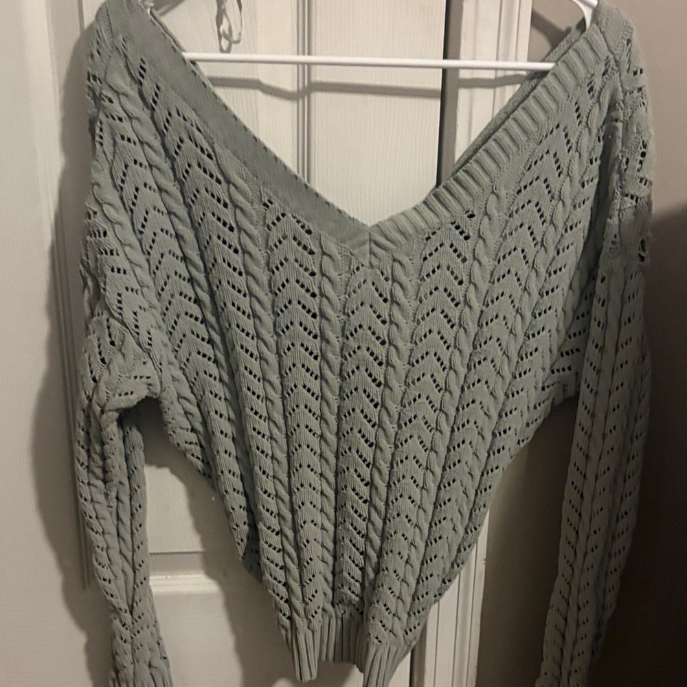 moon & madison V-Neck Sweater - Light Gray